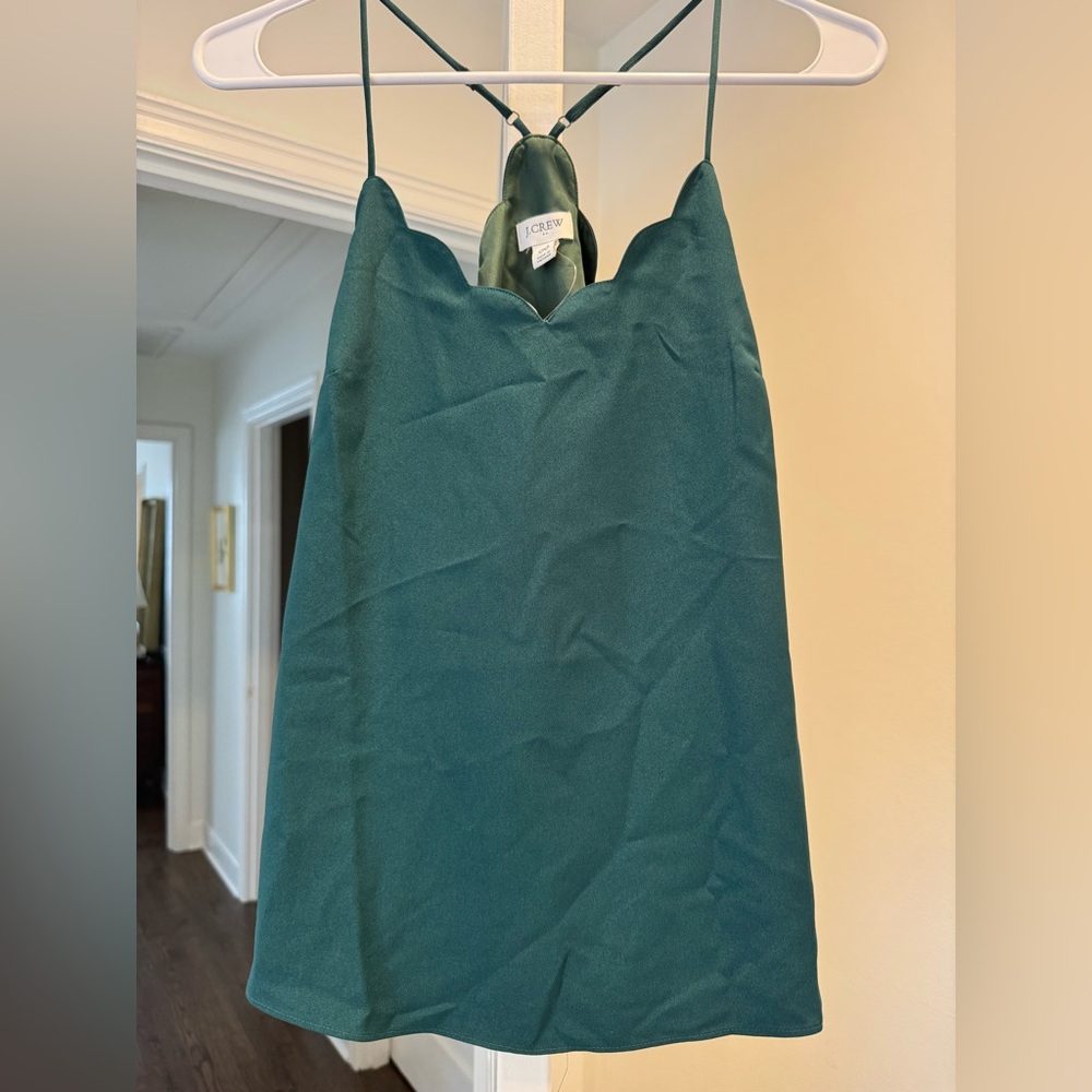 Jcrew Kelly green scalloped tank